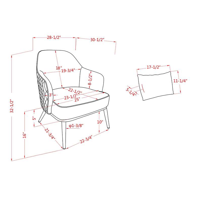 Image 6 Alto 28 1/2" Wide Modern Gray Fabric Brown Faux Leather Arm Chair more views