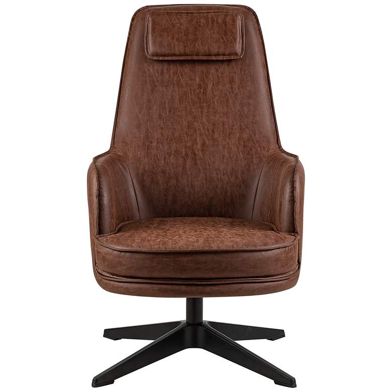 Image 2 Alto Brown Faux Leather Swivel Arm Chair