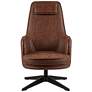 Alto Brown Faux Leather Swivel Arm Chair