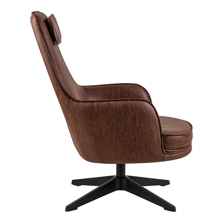 Image 4 Alto Brown Faux Leather Swivel Arm Chair more views