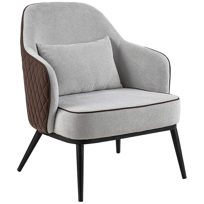 Image 2 Alto Gray Fabric Brown Faux Leather Arm Chair
