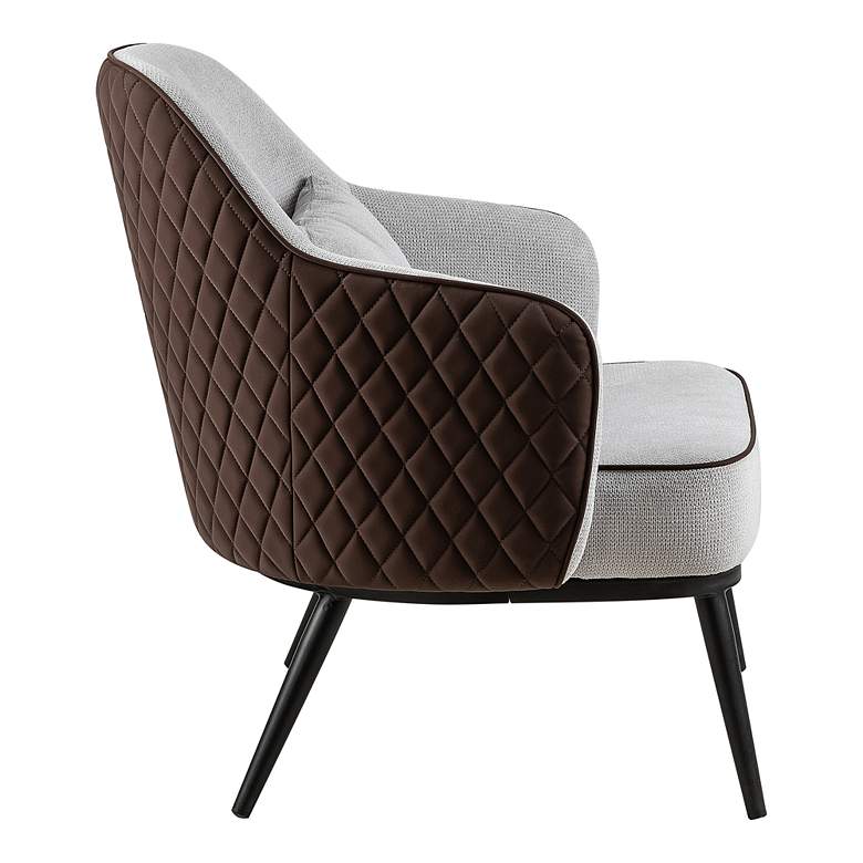 Image 4 Alto Gray Fabric Brown Faux Leather Arm Chair more views
