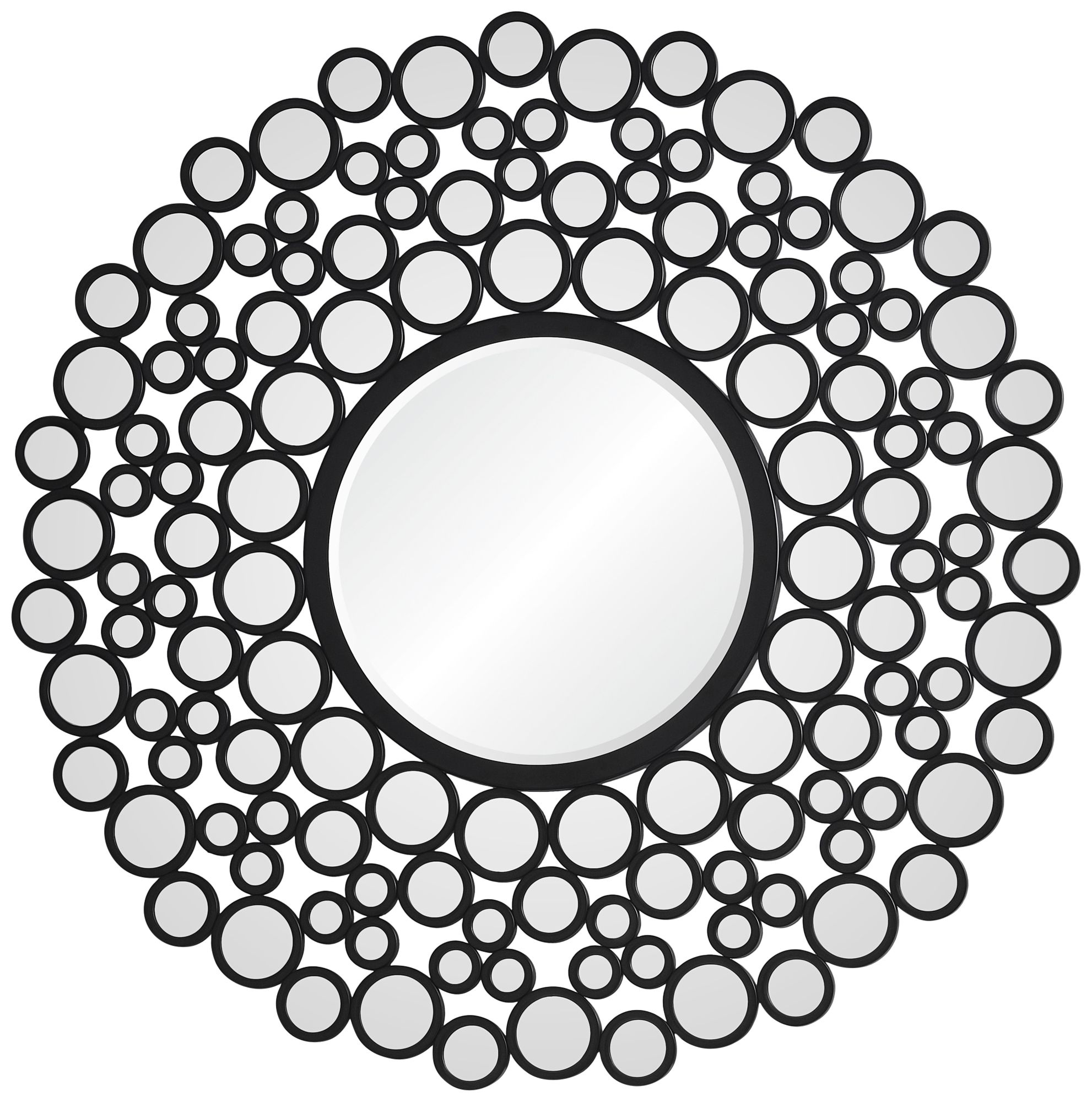 Alto Matte Black Iron 42" Round Wall Mirror