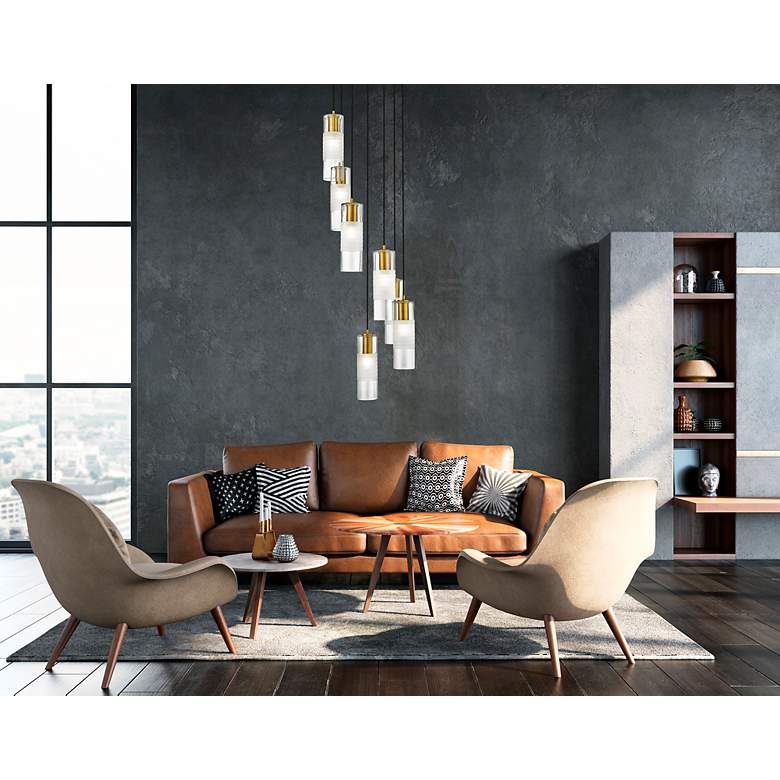 Image 3 Alton 18" Wide Modern Gold 7-Light Pendant more views