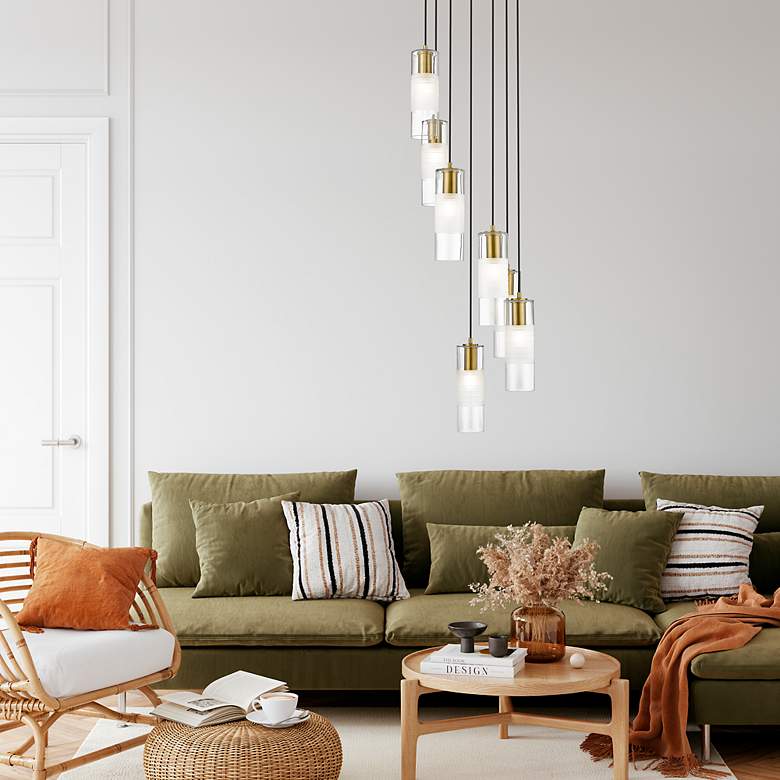 Image 4 Alton 18" Wide Modern Gold 7-Light Pendant more views