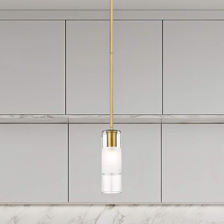 Image 2 Alton 4 3/4" Wide Modern Gold Cylinder Mini Pendant