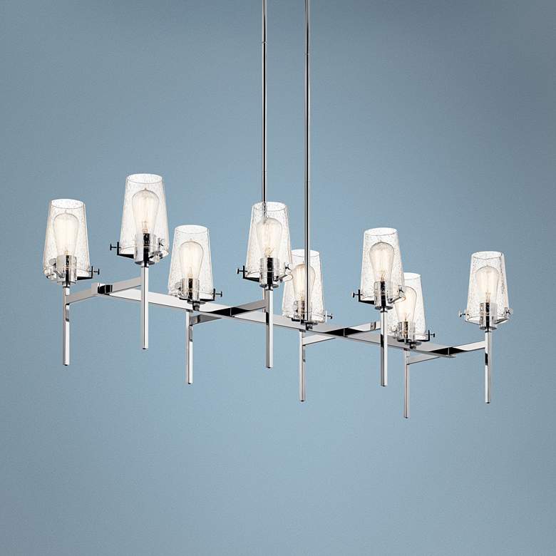 Image 1 Alton 46" Wide Polished Nickel Kitchen Island Light Linear Chandelier