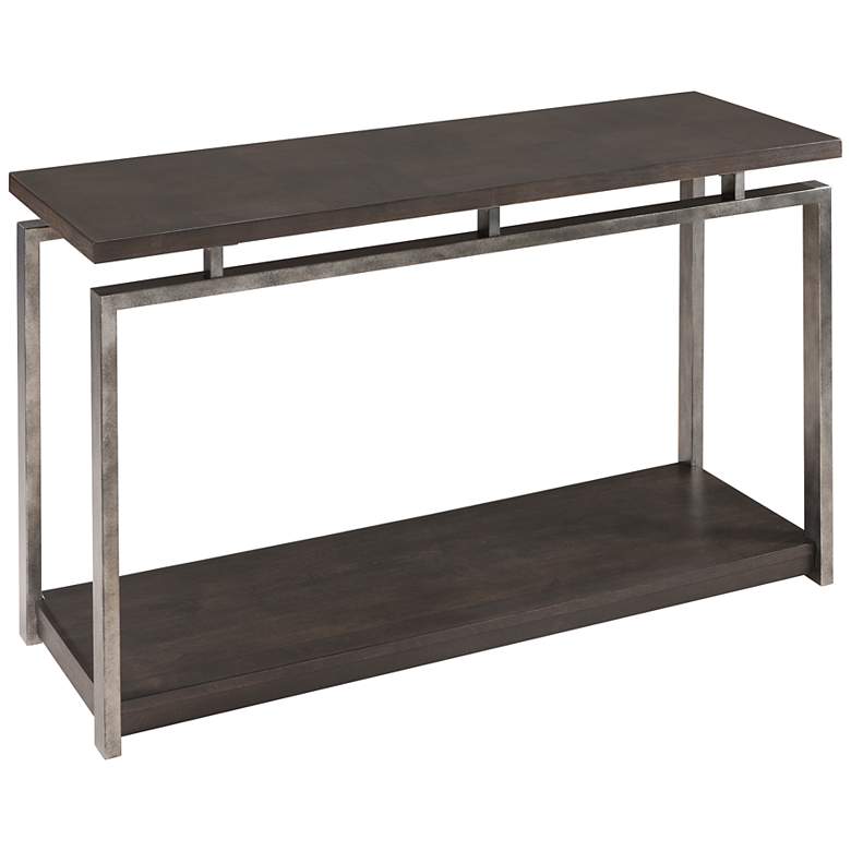 Image 1 Alton 50 inch Wide Platinum Charcoal and Metal Sofa Table