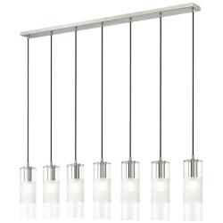 Alton 54" Wide Brushed Nickel 7-Light Linear Pendant