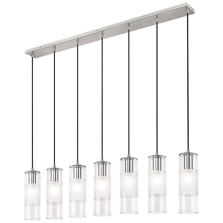 Image 6 Alton 54" Wide Brushed Nickel 7-Light Linear Pendant more views