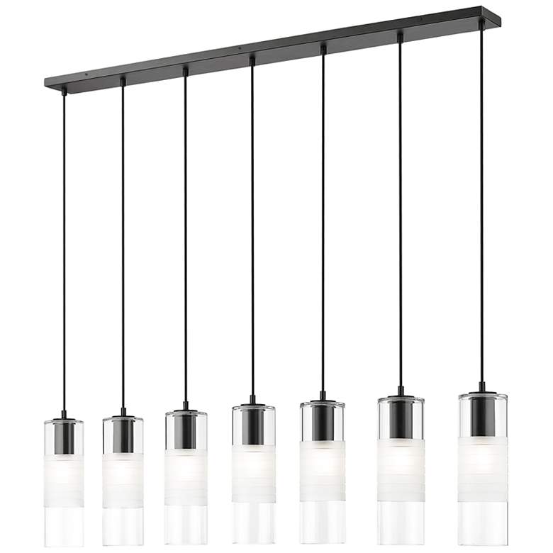 Image 3 Alton 54" Wide Matte Black 7-Light Linear Pendant