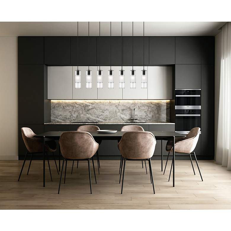 Image 4 Alton 54" Wide Matte Black 7-Light Linear Pendant more views