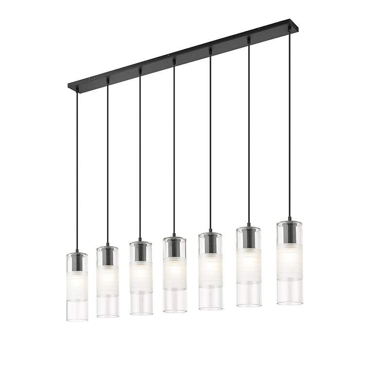 Image 7 Alton 54" Wide Matte Black 7-Light Linear Pendant more views