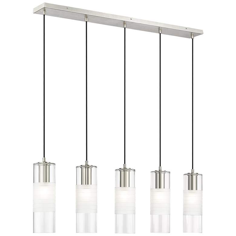 Image 1 Alton by Z-Lite Brushed Nickel 5 Light Linear Chandelier