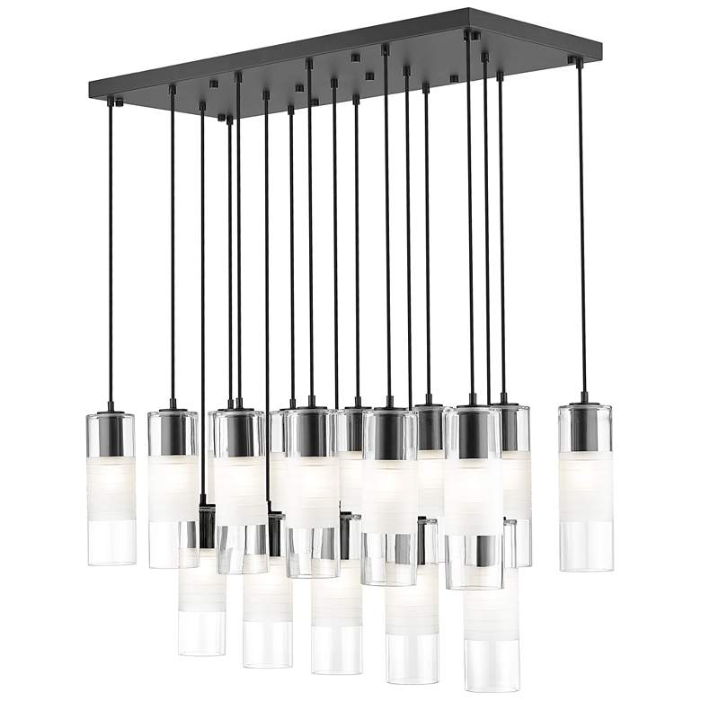 Image 1 Alton by Z-Lite Matte Black 17 Light Linear Chandelier