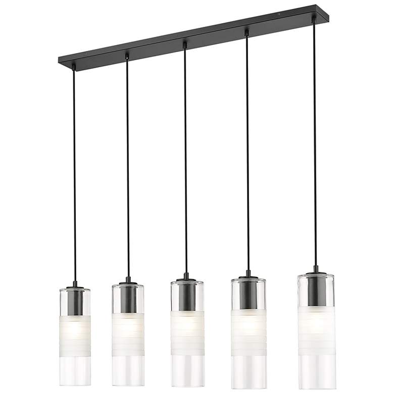 Image 1 Alton by Z-Lite Matte Black 5 Light Linear Chandelier