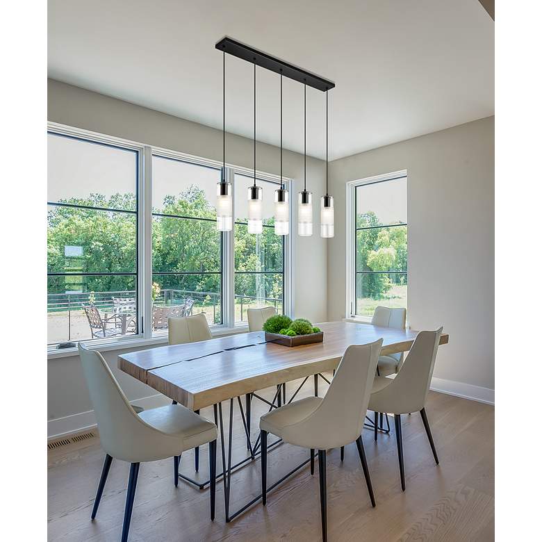 Image 2 Alton by Z-Lite Matte Black 5 Light Linear Chandelier more views