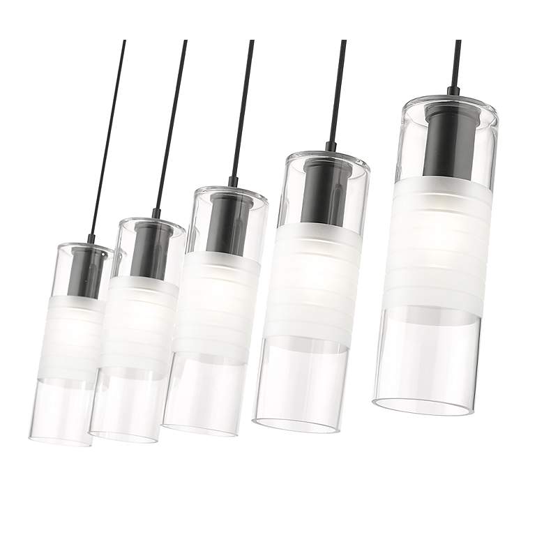 Image 6 Alton by Z-Lite Matte Black 5 Light Linear Chandelier more views