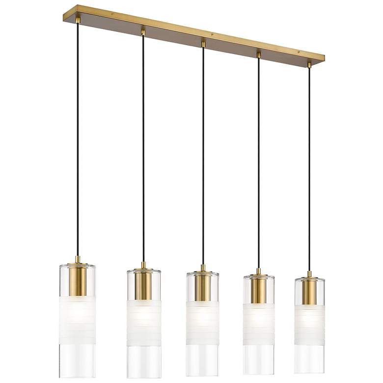 Image 1 Alton by Z-Lite Modern Gold 5 Light Linear Chandelier
