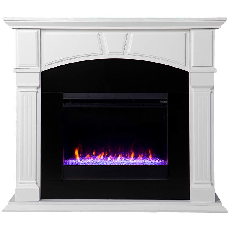 Image 2 Altonette 48 inch Wide White Black Electric Fireplace
