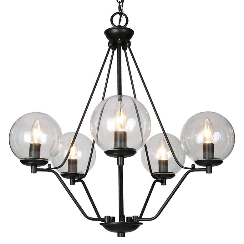 Image 5 Altris 22 1/2" Wide Black Metal 5-Light Candle Chandelier more views