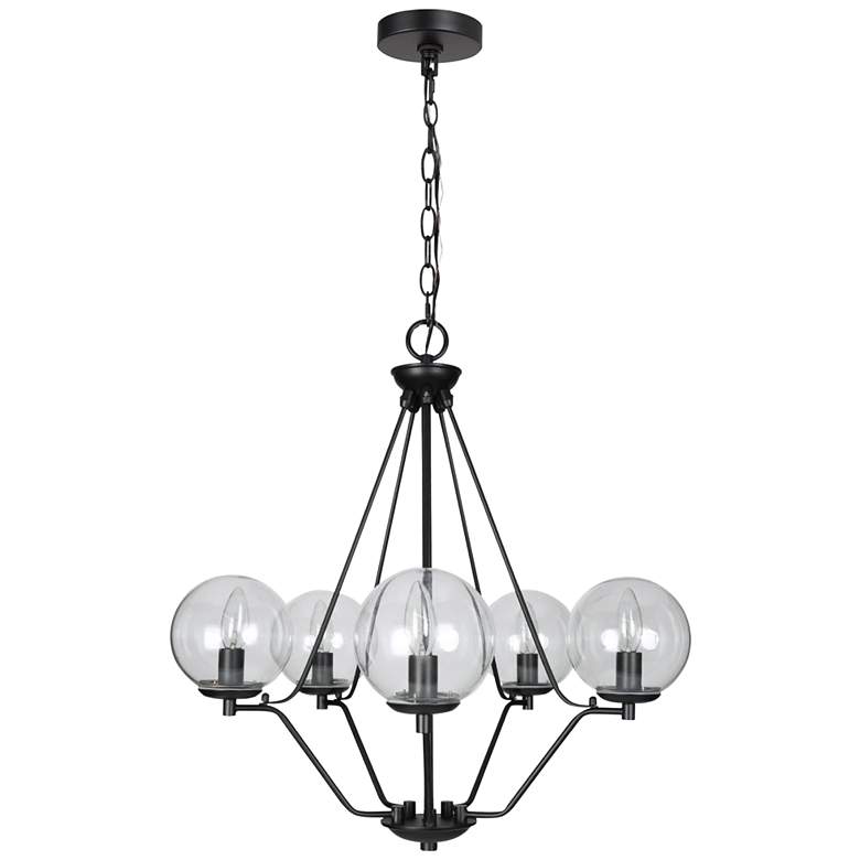 Image 6 Altris 22 1/2" Wide Black Metal 5-Light Candle Chandelier more views