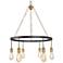 Altris 24.8" Wide Black And Gold 6-Light Wagon Wheel Chandelier