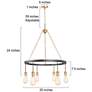 6_Altris 24.8" Wide Black And Gold 6-Light Wagon Wheel Chandelier more views