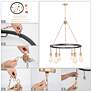 7_Altris 24.8" Wide Black And Gold 6-Light Wagon Wheel Chandelier more views