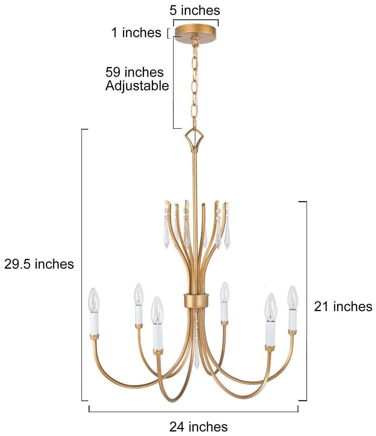 Image 2 Altris 24" Wide Gold Crystal 6-Light Chandelier more views
