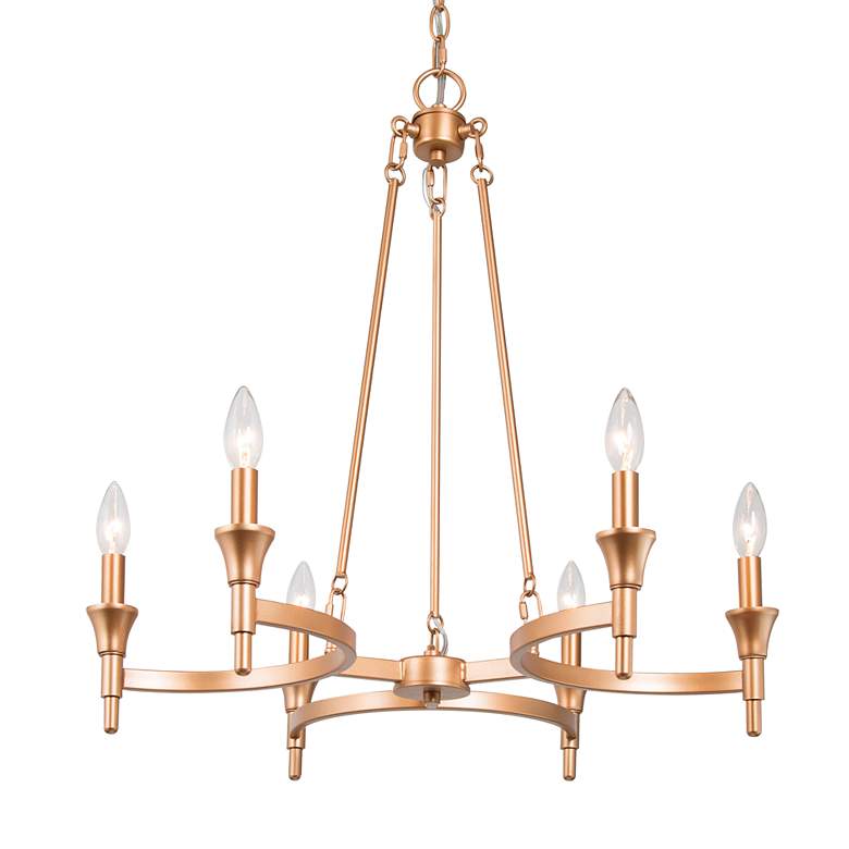 Image 2 Altris 25 inch Wide Gold 6-Light Chandelier