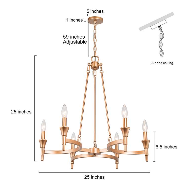 Image 7 Altris 25" Wide Gold 6-Light Chandelier more views