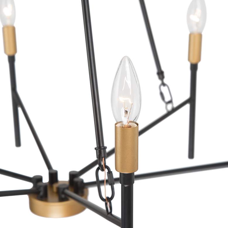 Image 3 Altris 27" Wide 6-Light Mixed Metal Black Gold Candelabra Chandelier more views