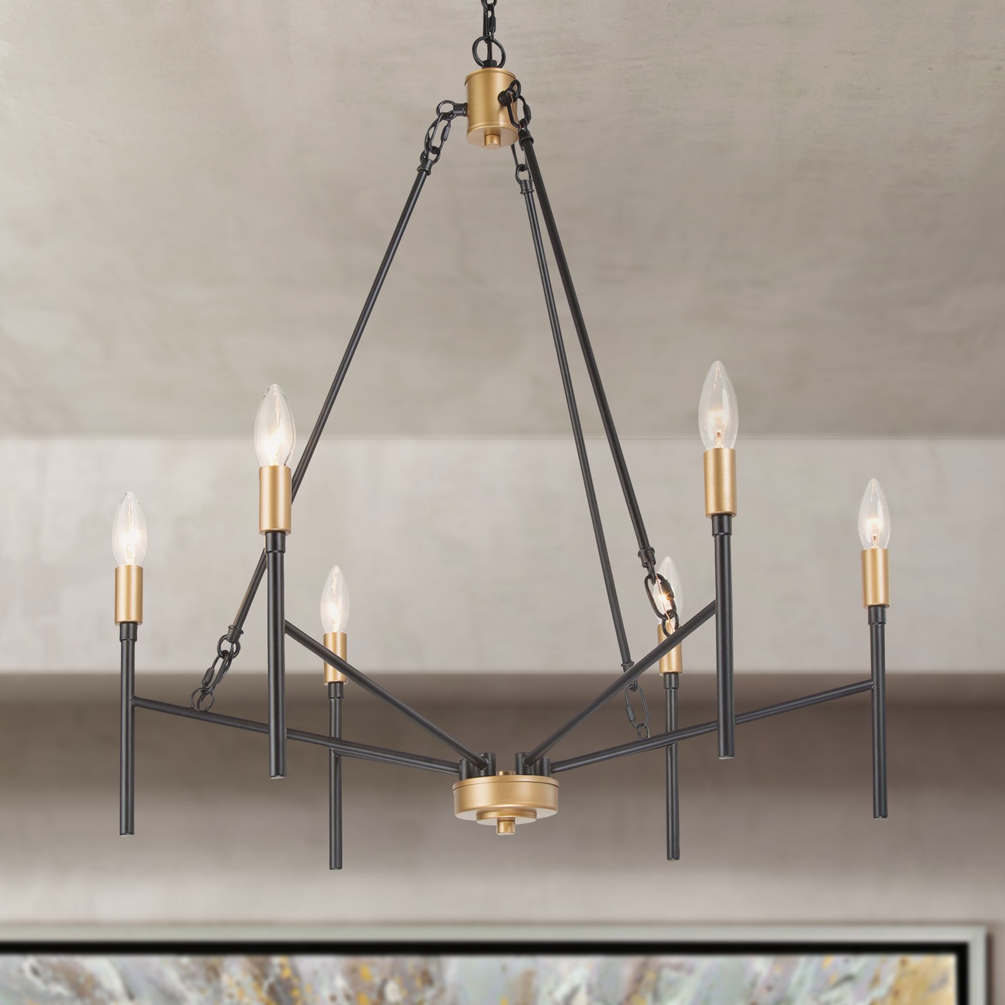 mixed metal chandelier