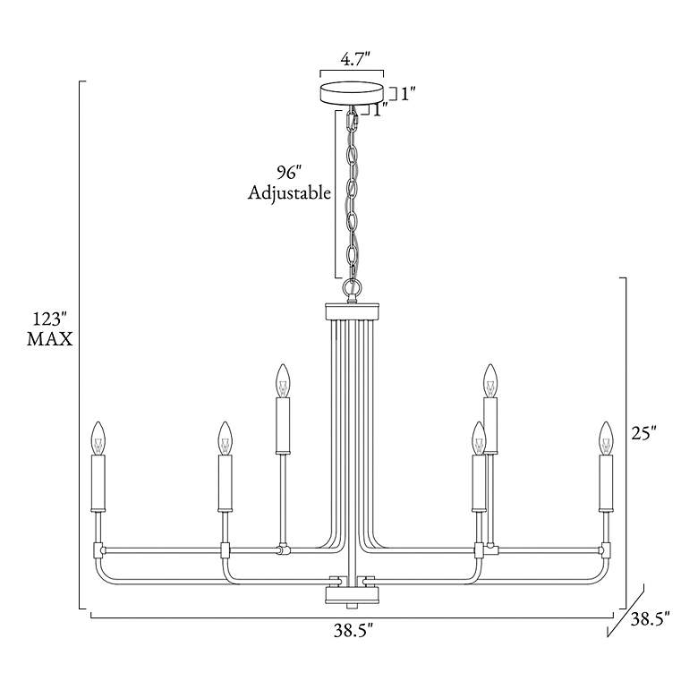 Image 2 Altris 38.6" Wide Black Gold 9-Light Chandelier more views
