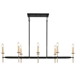 Altris 49.2" Wide Black Gold 8-Light Candle Island Chandelier