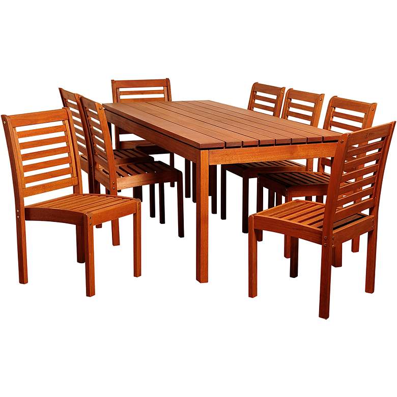 Image 1 Altura Eucalyptus 9-Piece Rectangular Patio Dining Set