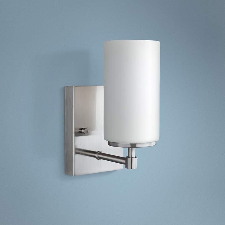 Image 1 Alturas 8 3/4" High Brushed Nickel Modern Wall Sconce