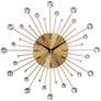 Alturus Gold Metal Crystal 15" Round Starburst Wall Clock