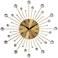 Alturus Gold Metal Crystal 15" Round Starburst Wall Clock