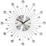 Alturus Silver Metal Crystal 15" Round Starburst Wall Clock