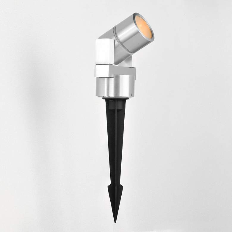 Image 3 Alumilux 3 3/4"H Satin Aluminum LED Landscape Spot Light more views