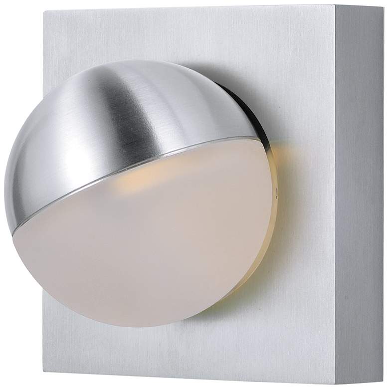 Image 1 Alumilux AL 4 1/4"H Spherical Satin Aluminum LED Wall Sconce