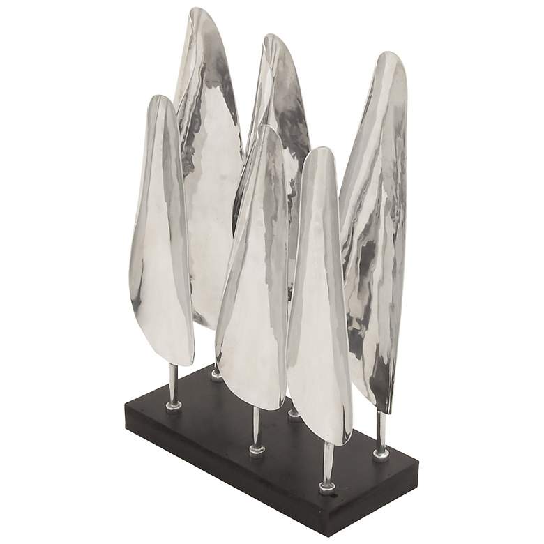 Image 1 Aluminum and Wood 16 inch Wide Table Sculpture