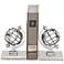 Aluminum Globe Silver Stainless Steel Bookends