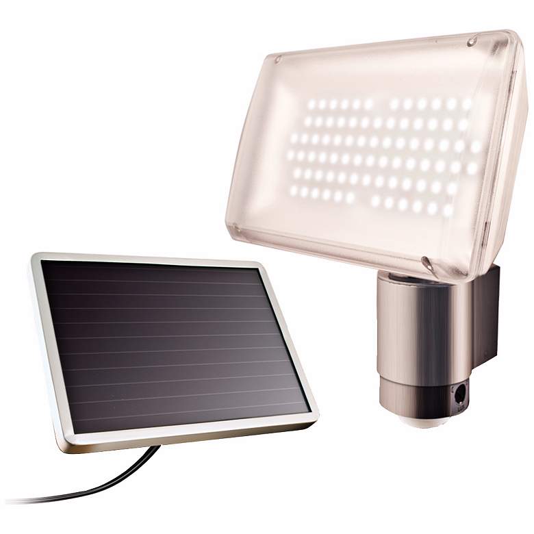 Image 1 Aluminum Solar Power Motion 80 LED 10" Wide Flood Light