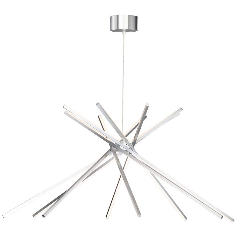 Image 2 Aluminux Aster 44 1/2"W Satin Aluminum 8-Light LED Pendant