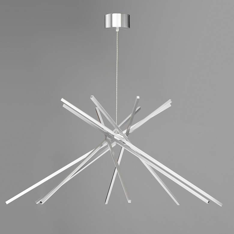 Image 3 Aluminux Aster 44 1/2"W Satin Aluminum 8-Light LED Pendant more views