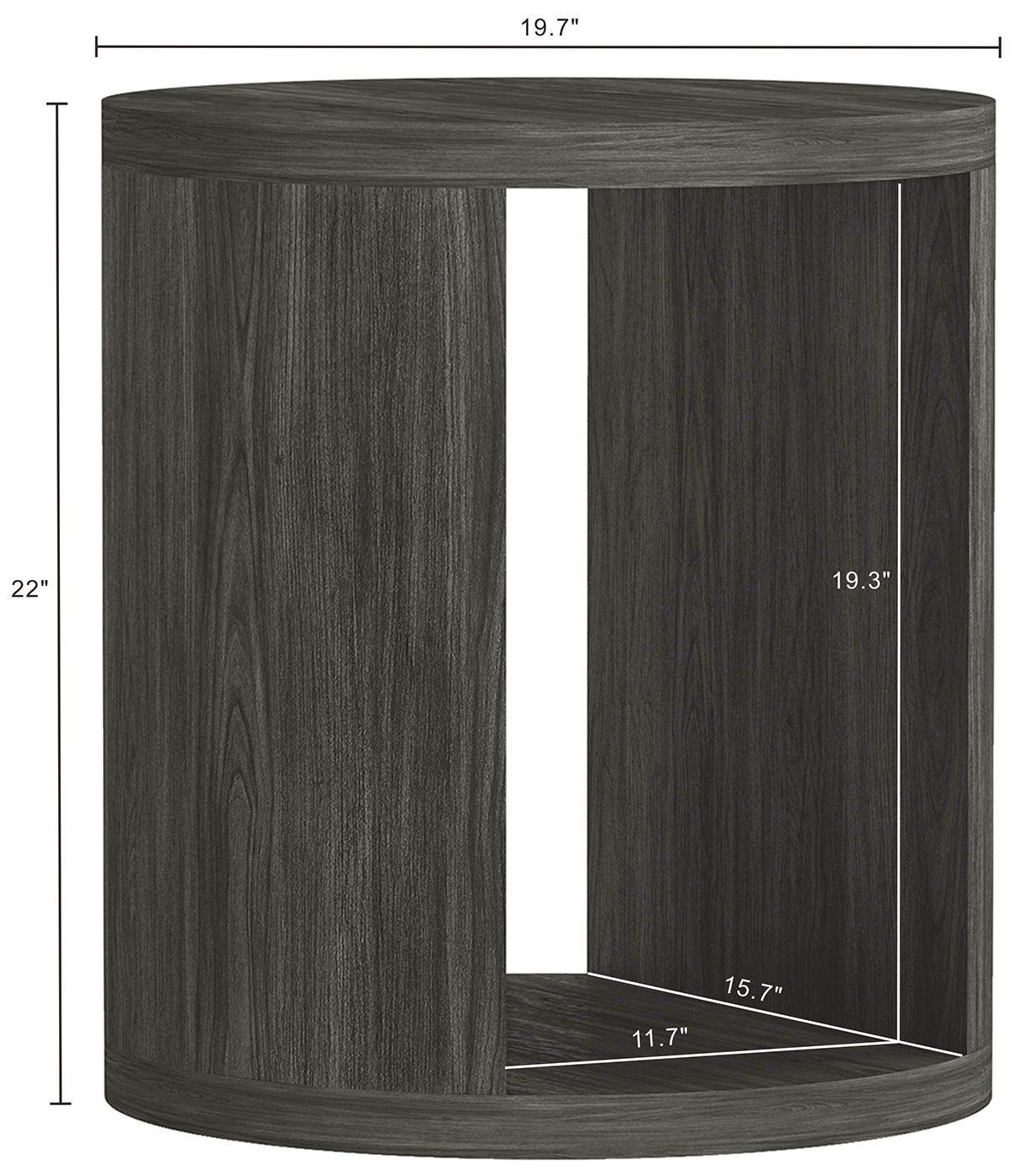 Image 4 Alure Contemporary 20"  End Table in Charcoal more views