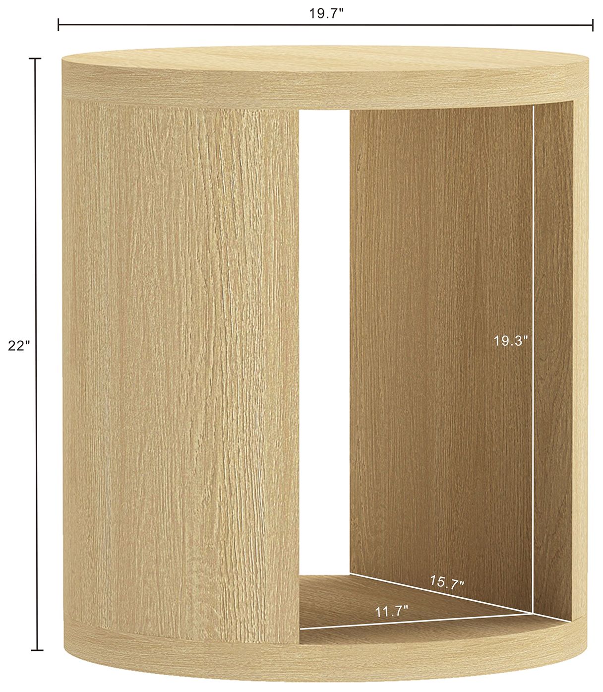 Image 4 Alure Contemporary 20"  End Table in Natural Oak more views